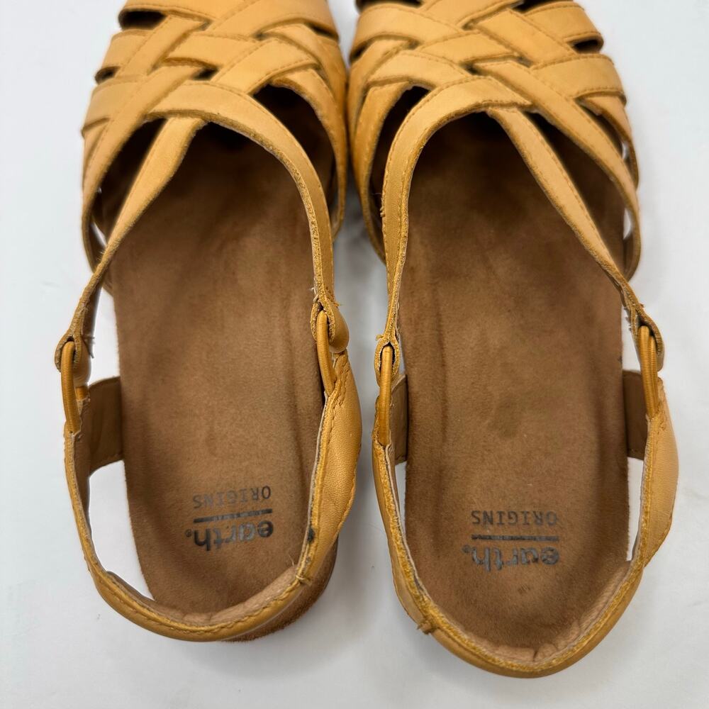 Earth Origins Belder Berri Amber Yellow Leather Gladiator Sandals Womens Size 8 - Picture 7 of 9